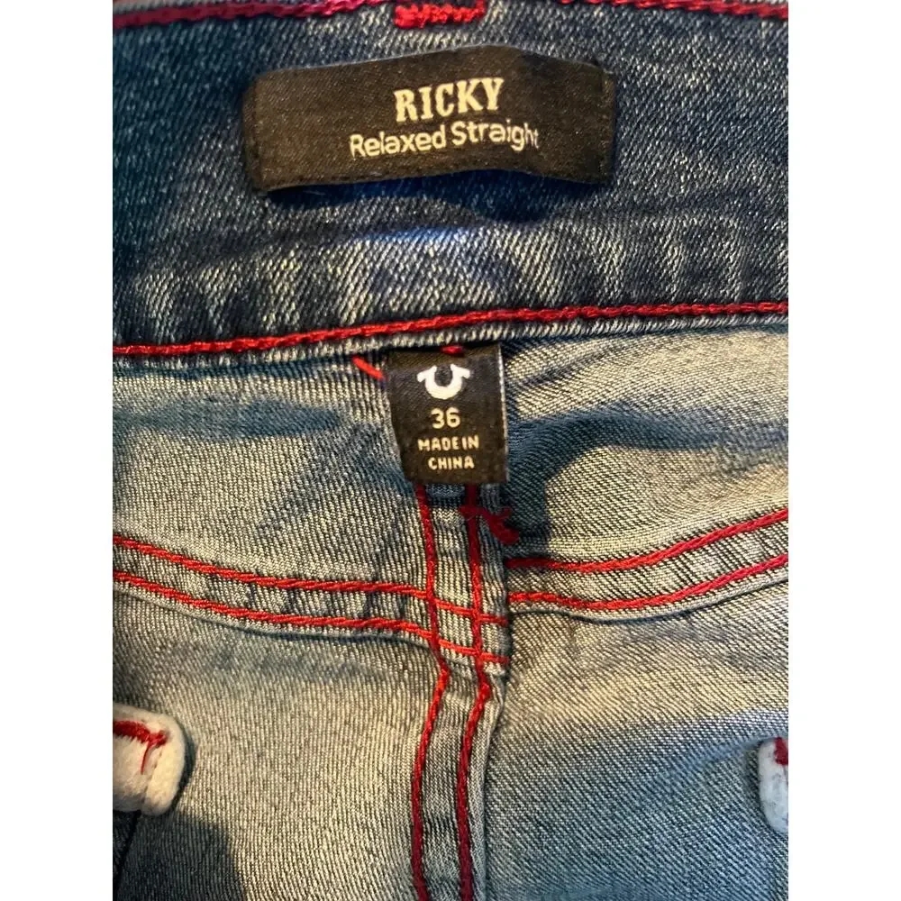 True religion men’s Ricky relaxed straight jeans size 36